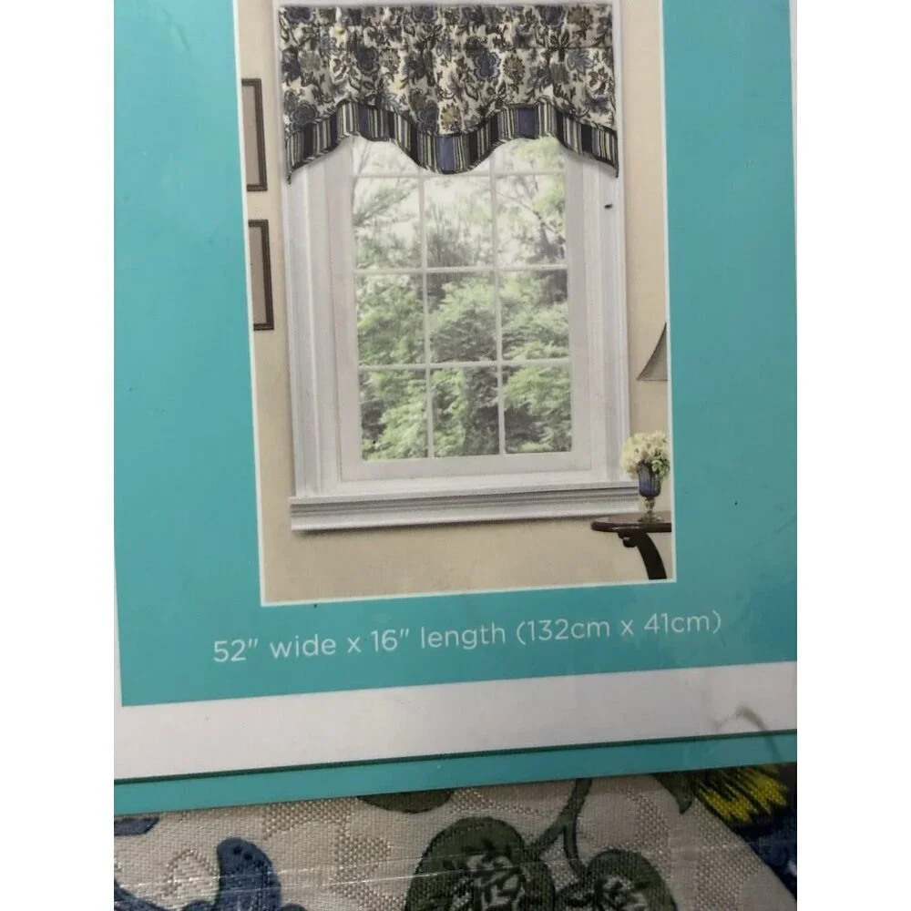 Traditions by Waverly Navarra Antique Scallop Valance Rod Pocket 52